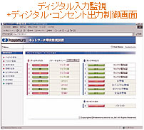 ディジタル入力監視+ディジタル・コンセント出力制御画面